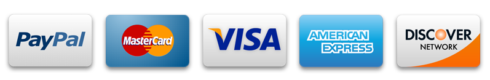 Accepted cards: PayPal, Mastercard, Visa, American Express, Discover